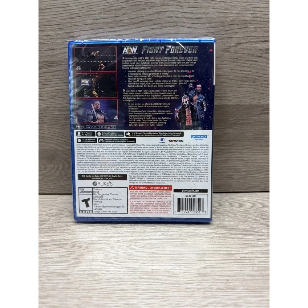 AEW All Elite Wrestling Fight Forever Sony PlayStation 5 - New/ Factory Sealed